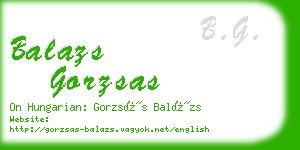 balazs gorzsas business card